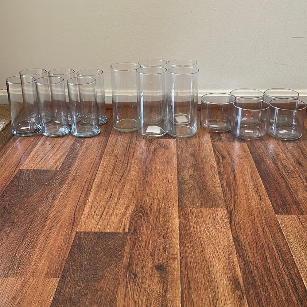 RESERVED Listing 1 Candle Holders Clear Glass Pillar Candle Holders Wedding